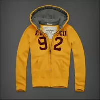 hommes jaqueta hoodie abercrombie & fitch 2013 classic x-8013 jaune
